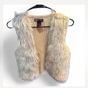 Faux Fur Vest with Knit Back